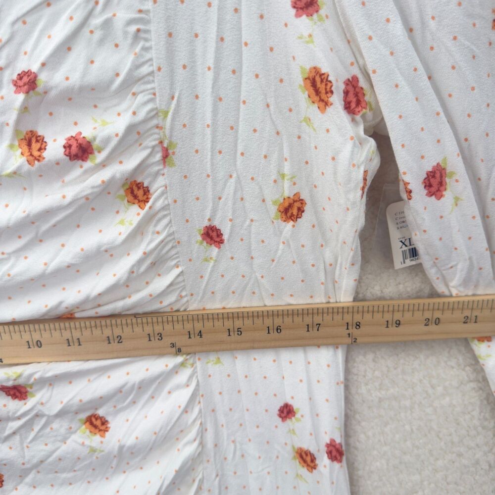 Free People Celia Mini Dress long sleeves Polka dot Floral print Size XL NWT - Picture 11 of 12
